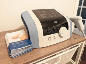 BTL-6000 Shockwave Therapy machine at Dr. Jen O'Shea's clinic in Burlington